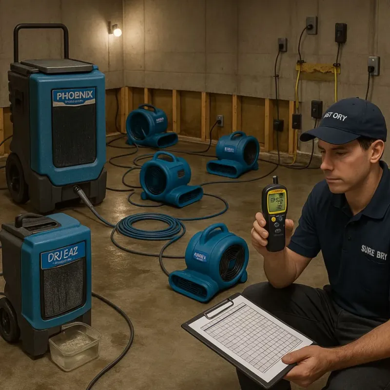 Structural Drying and Dehumidification process in Humboldt, KS